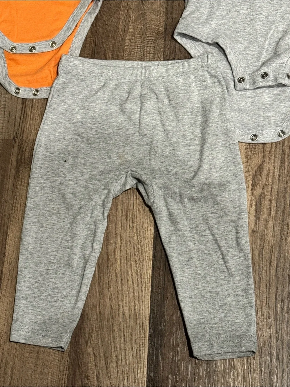 Carter's Orange & Gray 3-Piece One-Piece Bodysuit Set - 